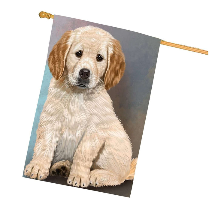 Golden Retrievers Puppy Dog House Flag