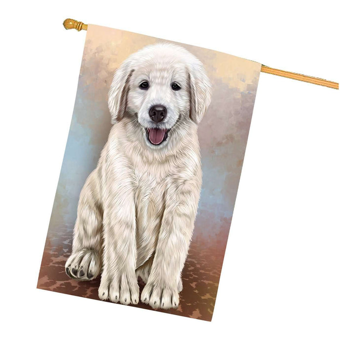 Golden Retrievers Puppy Dog House Flag