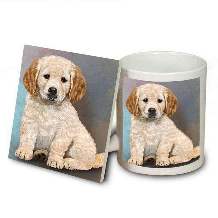 Golden Retrievers Puppy Dog Mug and Coaster Set