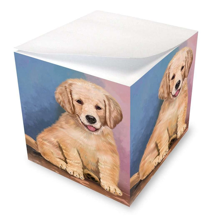 Golden Retrievers Puppy Dog Note Cube