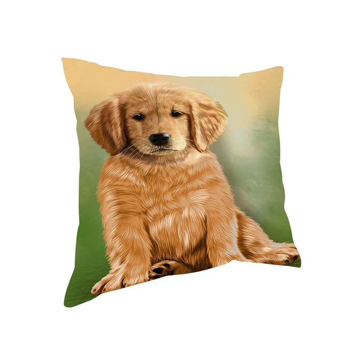Golden Retrievers Puppy Dog Throw Pillow