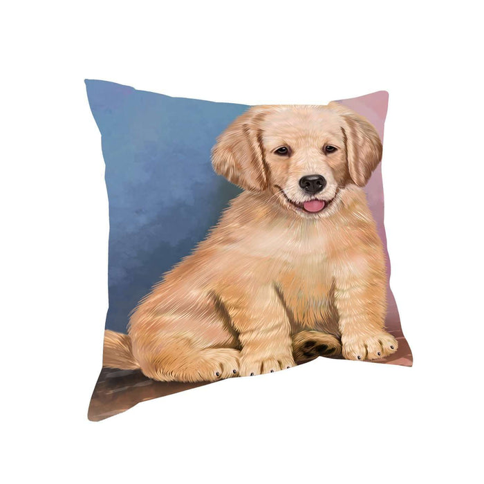 Golden Retrievers Puppy Dog Throw Pillow