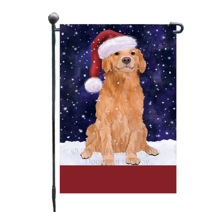 Personalized Let It Snow Happy Holidays Golden Retriever Dog Custom Garden Flags GFLG-DOTD-A62356