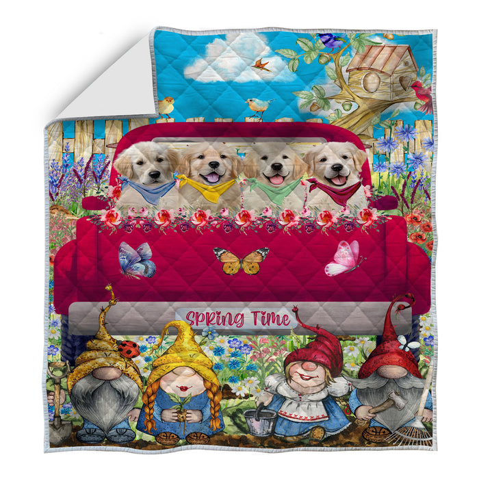 Golden Retriever Quilt: Explore a Variety of Designs, Halloween Bedding Coverlet Quilted, Personalized, Custom, Dog Gift for Pet Lovers