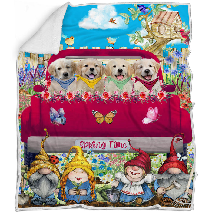 Golden Retriever Blanket: Explore a Variety of Personalized Designs, Bed Cozy Sherpa, Fleece and Woven, Custom Dog Gift for Pet Lovers