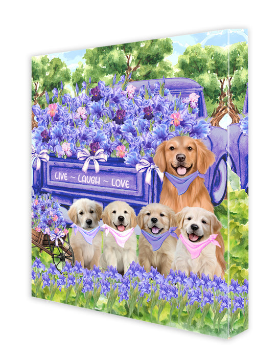 Golden Retriever Canvas: Explore a Variety of Designs, Personalized, Digital Art Wall Painting, Custom, Ready to Hang Room Decor, Dog Gift for Pet Lovers