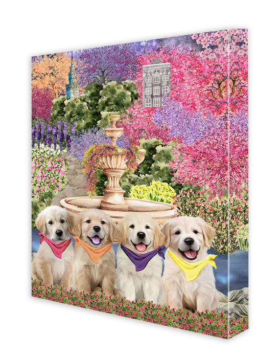 Golden Retriever Canvas: Explore a Variety of Designs, Custom, Digital Art Wall Painting, Personalized, Ready to Hang Halloween Room Decor, Pet Gift for Dog Lovers