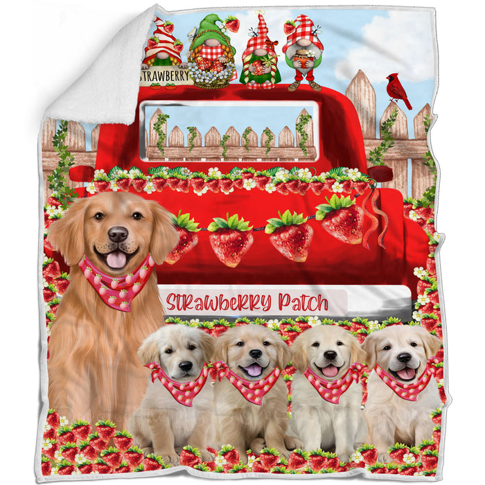 Golden Retriever Blanket: Explore a Variety of Personalized Designs, Bed Cozy Sherpa, Fleece and Woven, Custom Dog Gift for Pet Lovers