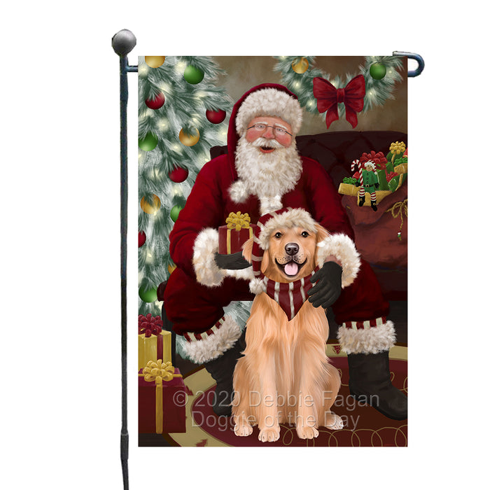 Santa's Christmas Surprise Golden Retriever Dog Garden Flag GFLG66742