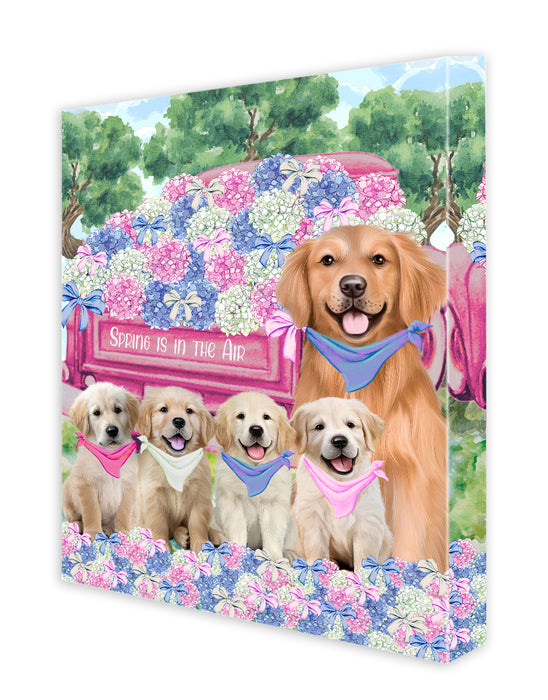 Golden Retriever Canvas: Explore a Variety of Designs, Personalized, Digital Art Wall Painting, Custom, Ready to Hang Room Decor, Dog Gift for Pet Lovers