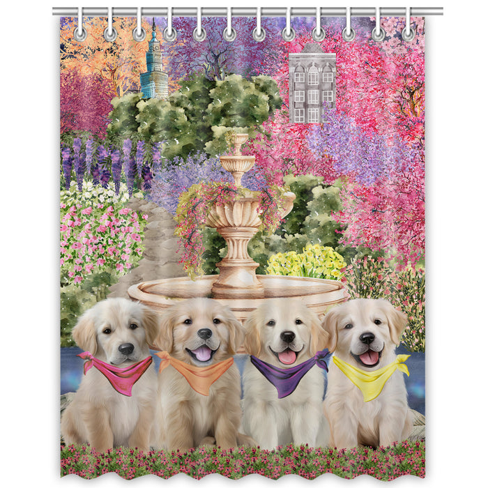 Golden Retriever Shower Curtain: Explore a Variety of Designs, Bathtub Curtains for Bathroom Decor with Hooks, Custom, Personalized, Dog Gift for Pet Lovers