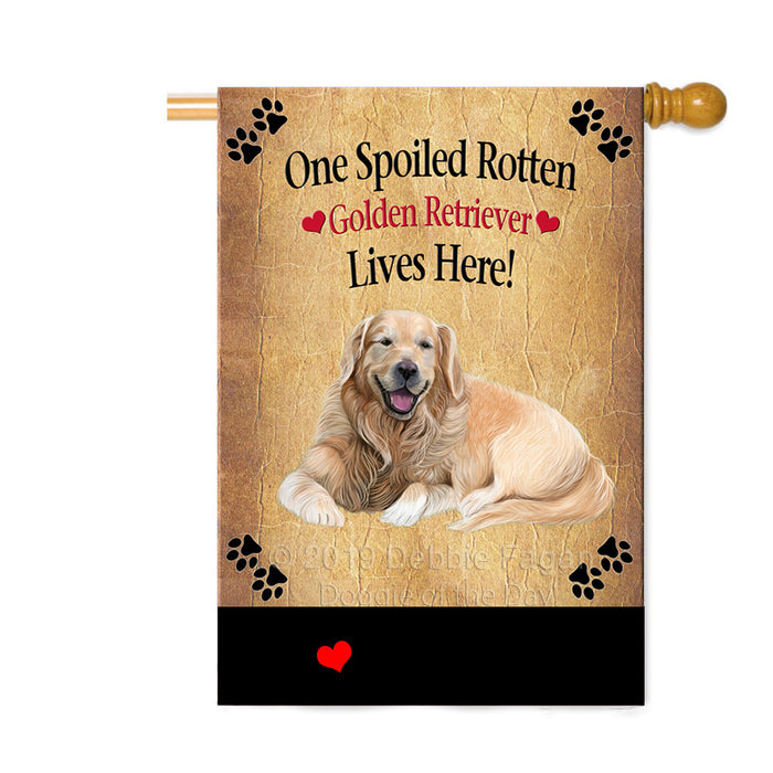 Personalized Spoiled Rotten Golden Retriever Dog Custom House Flag FLG-DOTD-A63250