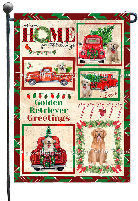 Welcome Home for Christmas Holidays Golden Retriever Dogs Garden Flag GFLG67010