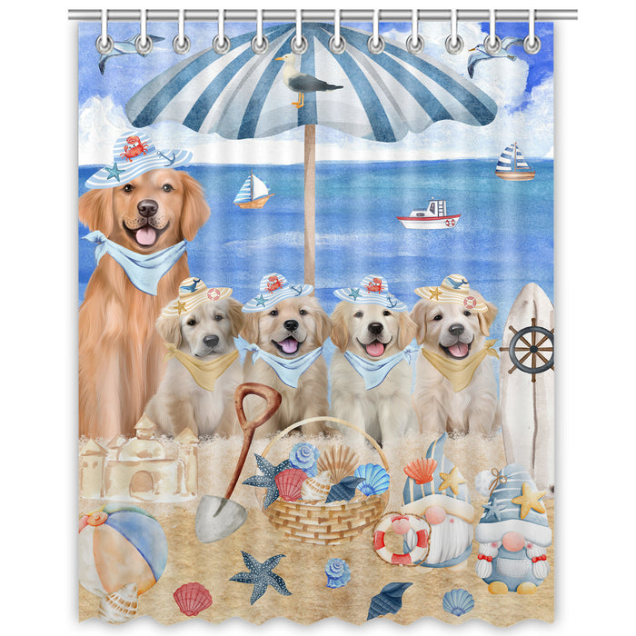 Golden Retriever Shower Curtain: Explore a Variety of Designs, Custom, Personalized, Waterproof Bathtub Curtains for Bathroom with Hooks, Gift for Dog and Pet Lovers