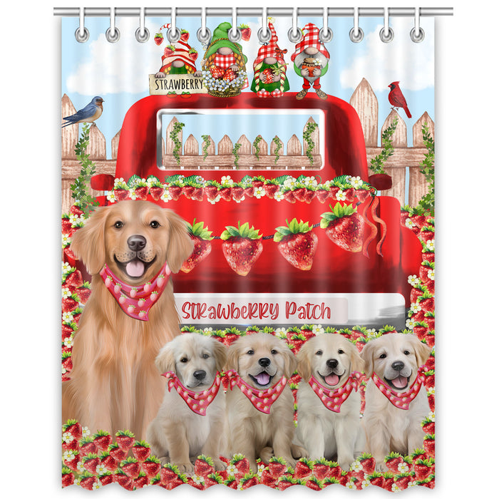 Golden Retriever Shower Curtain, Custom Bathtub Curtains with Hooks for Bathroom, Explore a Variety of Designs, Personalized, Gift for Pet and Dog Lovers