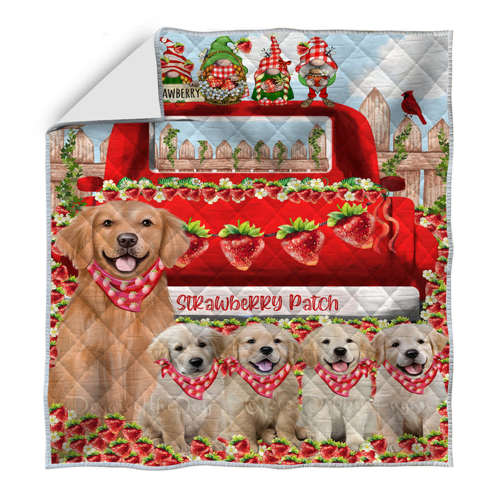 Golden Retriever Quilt, Explore a Variety of Bedding Designs, Bedspread Quilted Coverlet, Custom, Personalized, Pet Gift for Dog Lovers