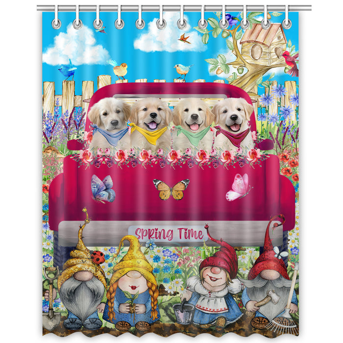 Golden Retriever Shower Curtain, Explore a Variety of Custom Designs, Personalized, Waterproof Bathtub Curtains with Hooks for Bathroom, Gift for Dog and Pet Lovers