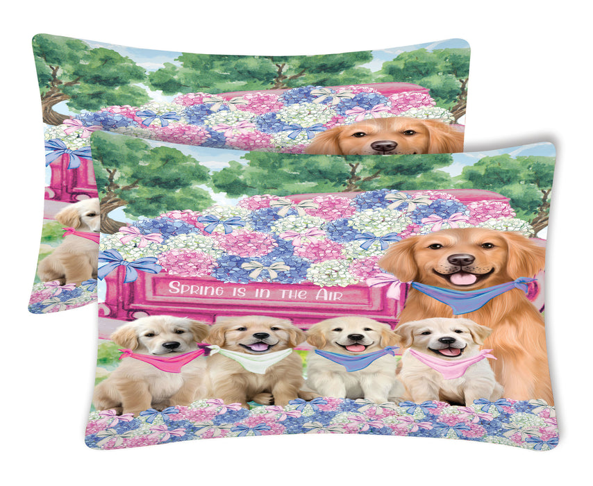 Golden Retriever Pillow Case with a Variety of Designs, Custom, Personalized, Super Soft Pillowcases Set of 2, Dog and Pet Lovers Gifts