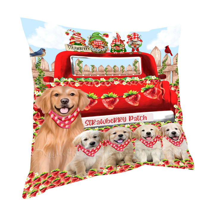 Golden Retriever Throw Pillow: Explore a Variety of Designs, Cushion Pillows for Sofa Couch Bed, Personalized, Custom, Dog Lover's Gifts