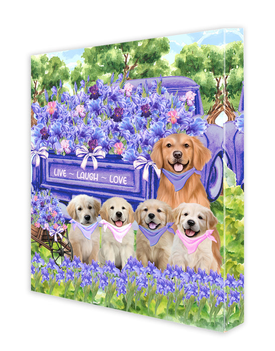 Golden Retriever Canvas: Explore a Variety of Personalized Designs, Custom, Digital Art Wall Painting, Ready to Hang Room Decor, Gift for Dog and Pet Lovers