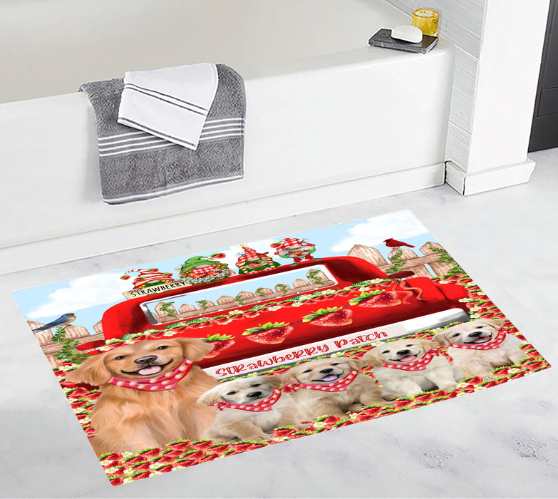 Golden Retriever Anti-Slip Bath Mat, Explore a Variety of Designs, Soft and Absorbent Bathroom Rug Mats, Personalized, Custom, Dog and Pet Lovers Gift