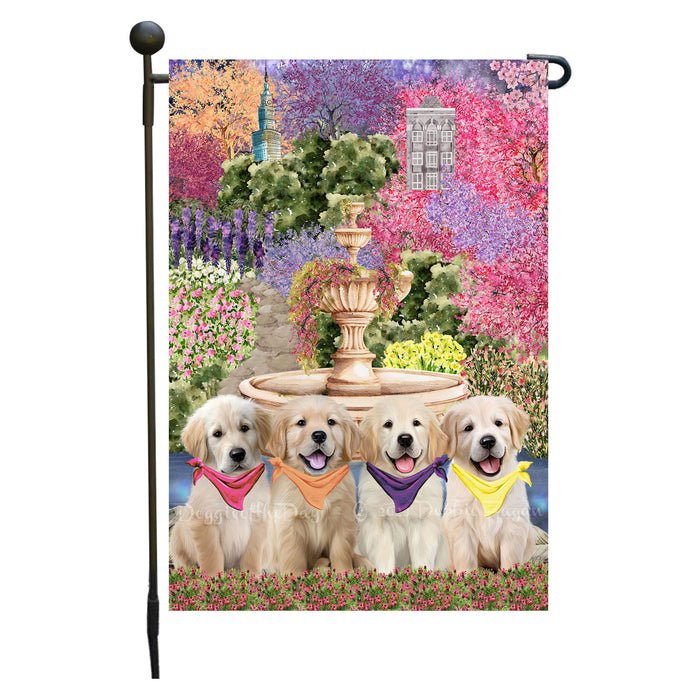 Golden Retriever Dogs Garden Flag: Explore a Variety of Designs, Weather Resistant, Double-Sided, Custom, Personalized, Outside Garden Yard Decor, Flags for Dog and Pet Lovers