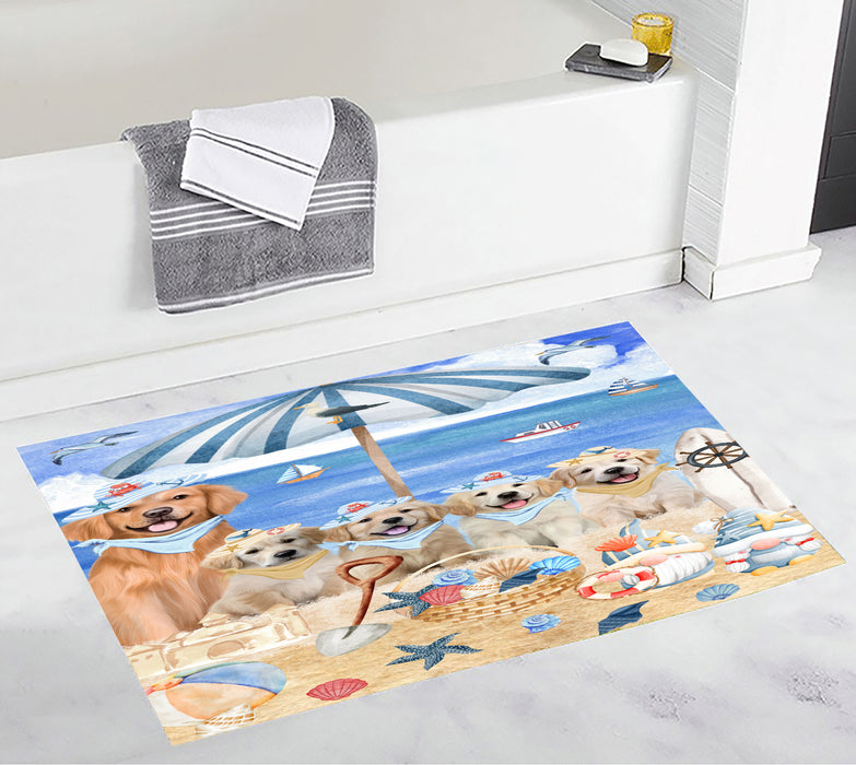 Golden Retriever Bath Mat: Explore a Variety of Designs, Custom, Personalized, Anti-Slip Bathroom Rug Mats, Gift for Dog and Pet Lovers