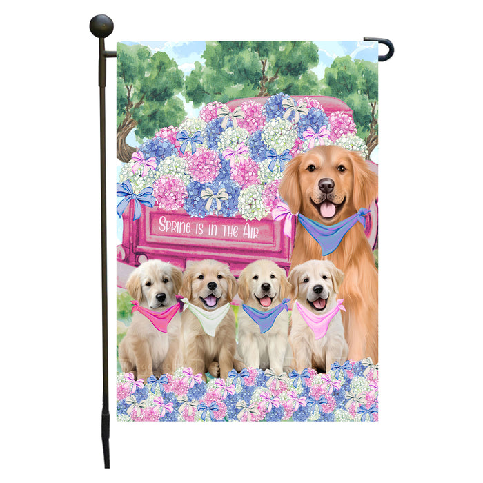 Golden Retriever Dogs Garden Flag: Explore a Variety of Personalized Designs, Double-Sided, Weather Resistant, Custom, Outdoor Garden Yard Decor for Dog and Pet Lovers
