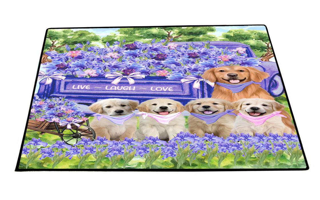 Golden Retriever Floor Mat and Door Mats, Explore a Variety of Designs, Personalized, Anti-Slip Welcome Mat for Outdoor and Indoor, Custom Gift for Dog Lovers