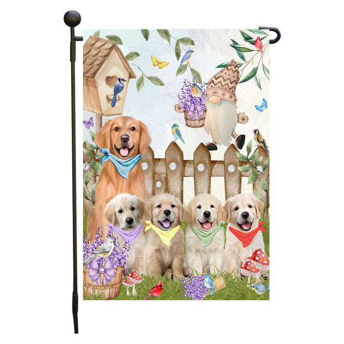 Golden Retriever Dogs Garden Flag: Explore a Variety of Designs, Custom, Personalized, Weather Resistant, Double-Sided, Outdoor Garden Yard Decor for Dog and Pet Lovers
