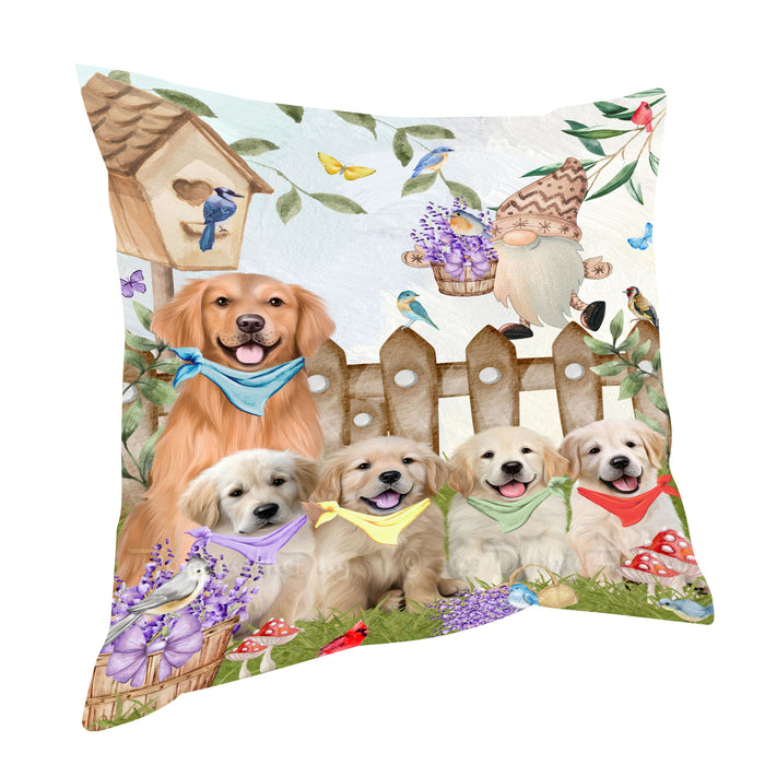 Golden Retriever Pillow, Cushion Throw Pillows for Sofa Couch Bed, Explore a Variety of Designs, Custom, Personalized, Dog and Pet Lovers Gift