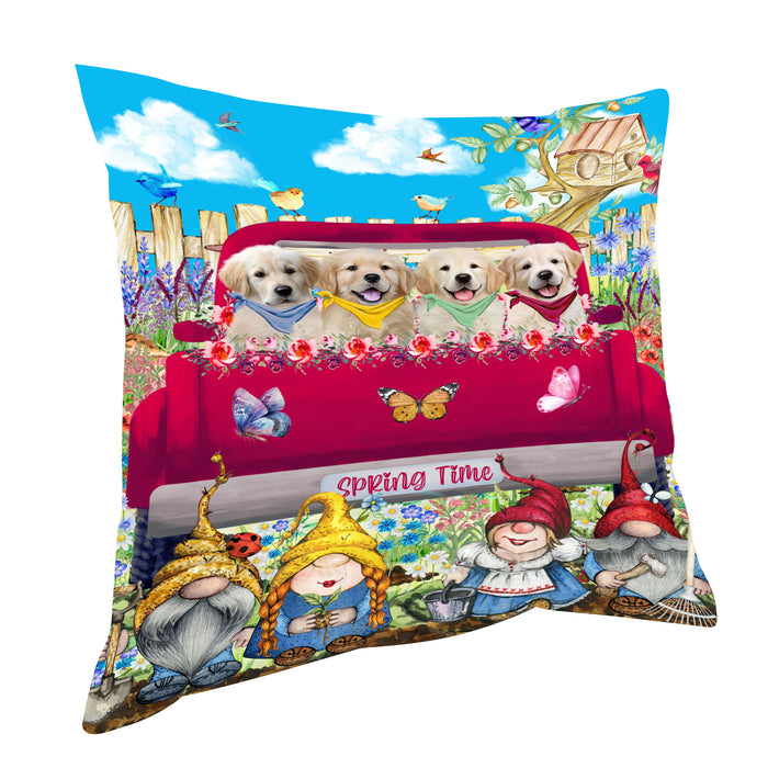 Golden Retriever Pillow: Explore a Variety of Designs, Custom, Personalized, Throw Pillows Cushion for Sofa Couch Bed, Gift for Dog and Pet Lovers
