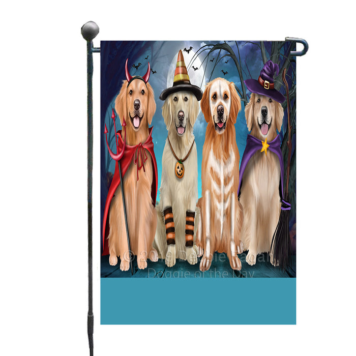 Personalized Happy Halloween Trick or Treat Golden Retriever Dogs Custom Garden Flag GFLG64356