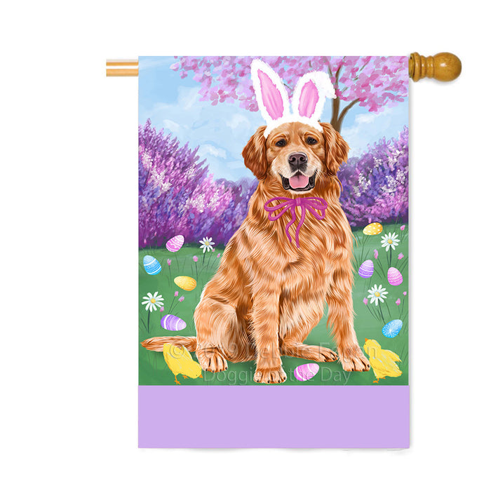Personalized Easter Holiday Golden Retriever Dog Custom House Flag FLG-DOTD-A58923