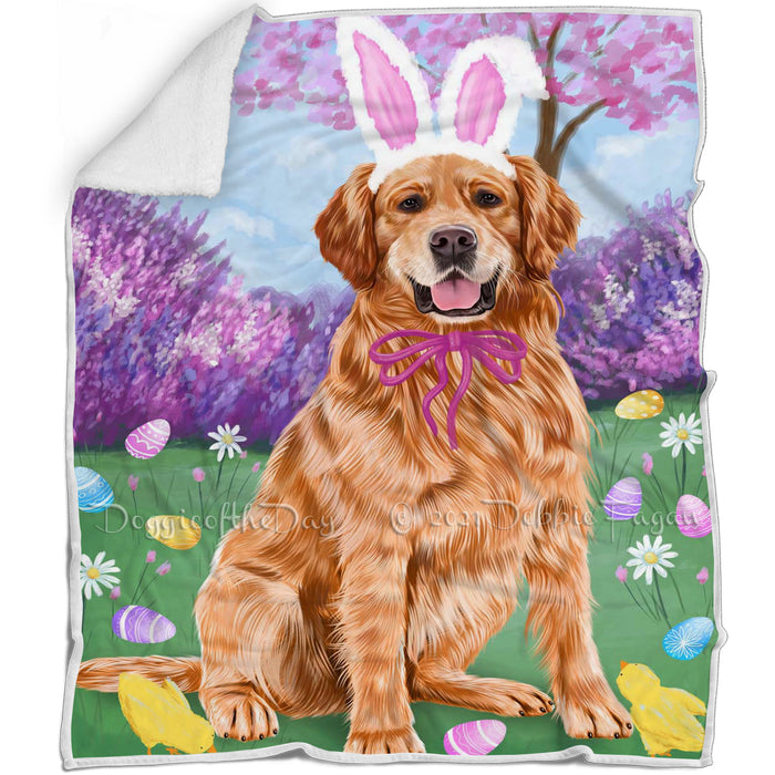 Golden Retriever Dog Easter Holiday Blanket BLNKT57954