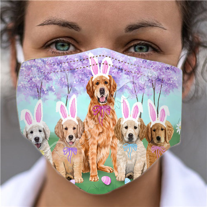 Easter Holiday Golden Retriever Dogs Face Mask FM49604