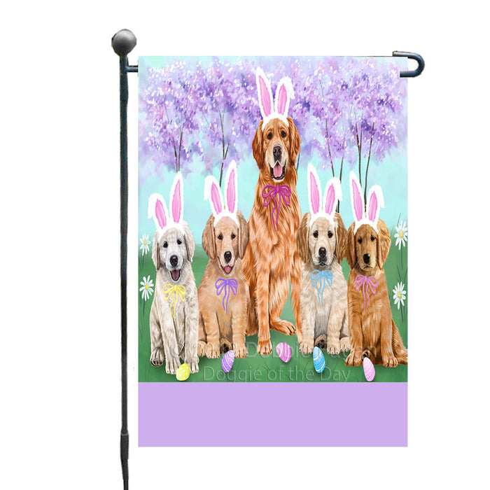 Personalized Easter Holiday Golden Retriever Dogs Custom Garden Flags GFLG-DOTD-A58868