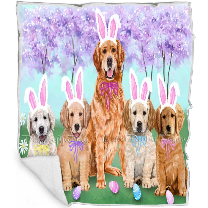 Golden Retrievers Dog Easter Holiday Blanket BLNKT57963