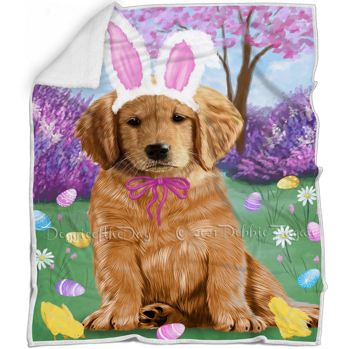 Golden Retriever Dog Easter Holiday Blanket BLNKT57972