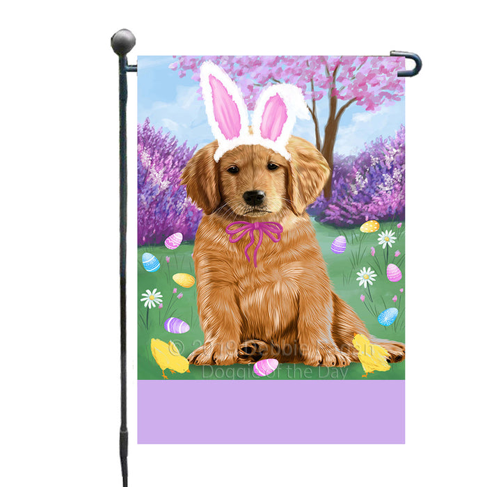 Personalized Easter Holiday Golden Retriever Dog Custom Garden Flags GFLG-DOTD-A58869