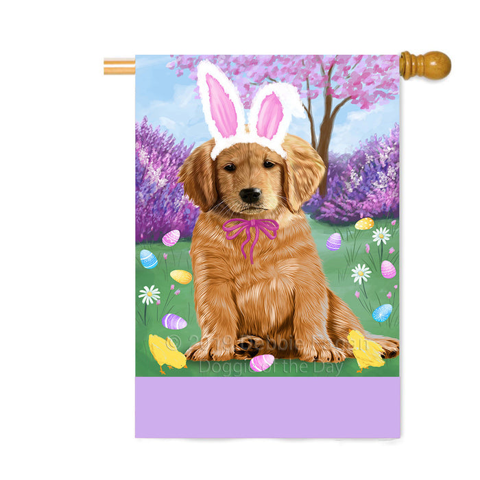 Personalized Easter Holiday Golden Retriever Dog Custom House Flag FLG-DOTD-A58925