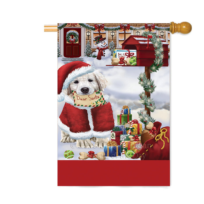 Personalized Happy Holidays Mailbox Golden Retriever Dog Christmas Custom House Flag FLG-DOTD-A59990