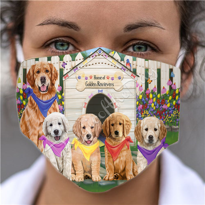 Spring Dog House Golden Retriever Dogs Face Mask FM48801