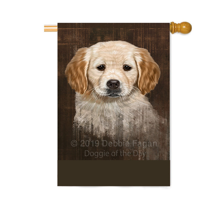 Personalized Rustic Golden Retriever Dog Custom House Flag FLG64599