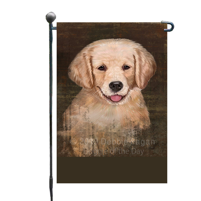 Personalized Rustic Golden Retriever Dog Custom Garden Flag GFLG63524