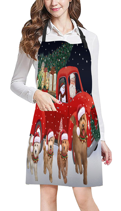Christmas Express Delivery Red Truck Running Goldendoodle Dogs Apron Apron-48128