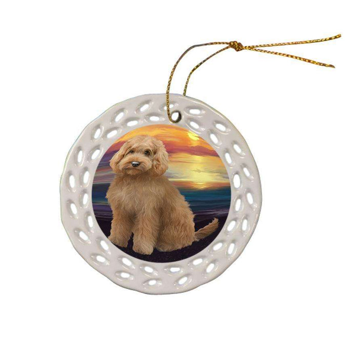 Goldendoodle Dog Ceramic Doily Ornament DPOR51751