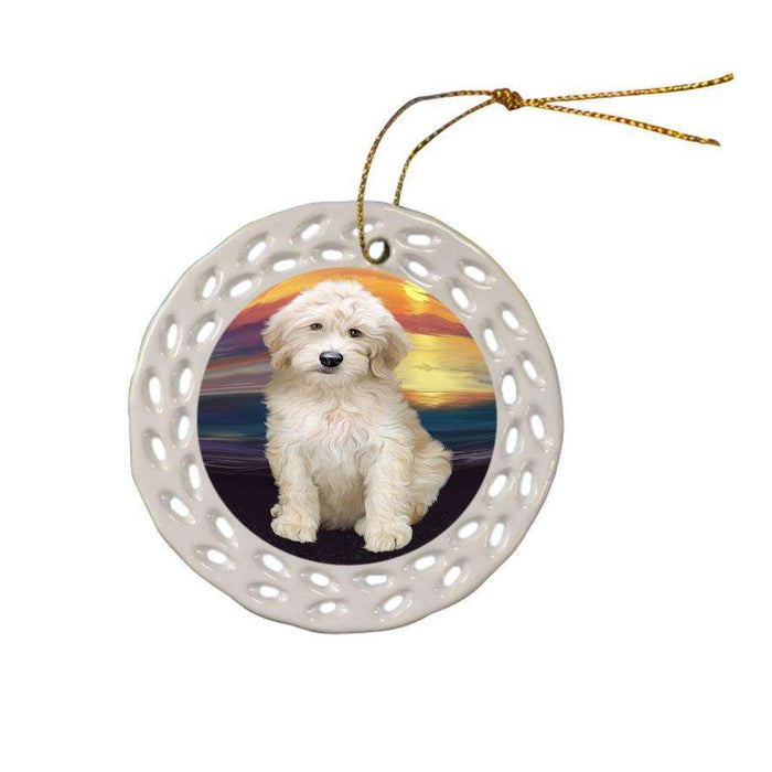 Goldendoodle Dog Ceramic Doily Ornament DPOR51755