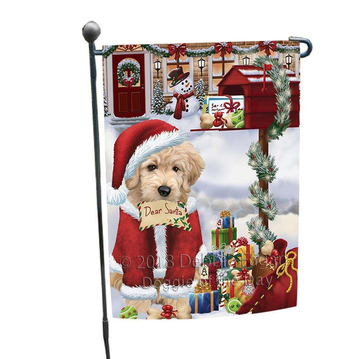 Goldendoodle Dog Dear Santa Letter Christmas Holiday Mailbox Garden Flag GFLG53599