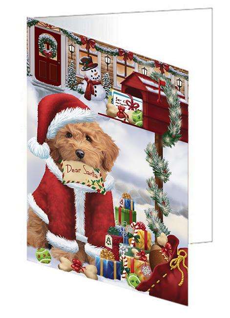 Goldendoodle Dog Dear Santa Letter Christmas Holiday Mailbox Handmade Artwork Assorted Pets Greeting Cards and Note Cards with Envelopes for All Occasions and Holiday Seasons GCD64643